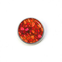 Druckknopf Chunk – Motiv Glasmosaik rot orange – 10 & 16 mm