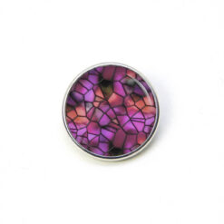 Druckknopf Chunk – Motiv Glasmosaik violett rot – 10 & 16 mm