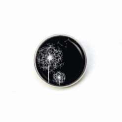 Druckknopf Chunk – Motiv Zarte Pusteblume schwarz weiß – 10 & 16 mm