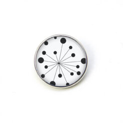Druckknopf Chunk – Motiv Retro Pusteblume schwarz weiß – 10 & 16 mm