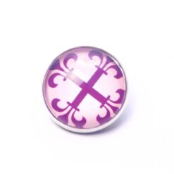 Druckknopf Chunk – Motiv Großes Lilienkreuz violett rosa – 10 & 16 mm