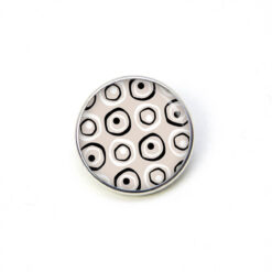 Druckknopf Chunk – Motiv Retro Kreise schwarz weiß beige – 10 & 16 mm