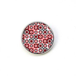 Druckknopf Chunk – Motiv 60er Jahre Muster rot schwarz weiß – 10 & 16 mm