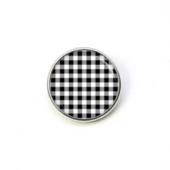 Druckknopf Chunk – Motiv Karo schwarz weiß – 10 & 16 mm