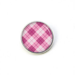 Druckknopf Chunk – Motiv Karo rosa pink – 10 & 16 mm