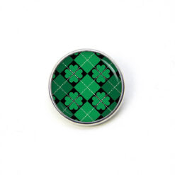Druckknopf Chunk – Motiv Kleeblatt kariert grün – 10 & 16 mm