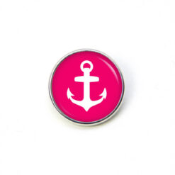 Druckknopf Chunk – Motiv Anker pink maritim – 10 & 16 mm