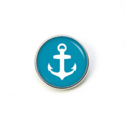 Druckknopf Chunk – Motiv Anker hellblau maritim – 10 & 16 mm
