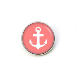 Druckknopf Chunk – Motiv Anker rosa maritim – 10 & 16 mm