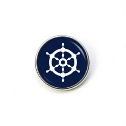 Druckknopf Chunk – Motiv Steuerrad dunkelblau maritim – 10 & 16 mm