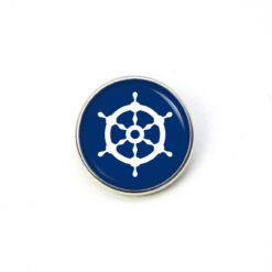 Druckknopf Chunk – Motiv Steuerrad blau maritim – 10 & 16 mm