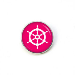 Druckknopf Chunk – Motiv Steuerrad pink maritim – 10 & 16 mm