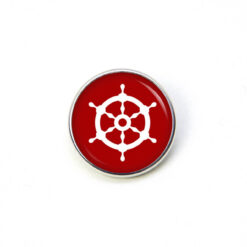 Druckknopf Chunk – Motiv Steuerrad rot maritim – 10 & 16 mm