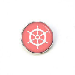 Druckknopf Chunk – Motiv Steuerrad rosa maritim – 10 & 16 mm