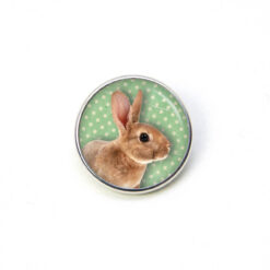 Druckknopf Chunk – Motiv Osterhase auf grünen Tupfen – 10 & 16 mm