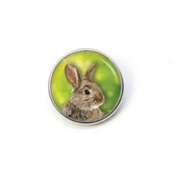Druckknopf Chunk – Motiv Wildhase im Frühlingsgras – 10 & 16 mm