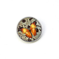 Druckknopf Chunk – Motiv Schmetterling orange vintage – 10 & 16 mm