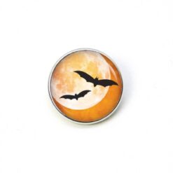 Druckknopf Chunk – Motiv Halloween Fledermäuse vor Vollmond – 10 & 16 mm
