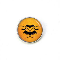 Druckknopf Chunk – Motiv Halloween Fledermäuse orange – 10 & 16 mm
