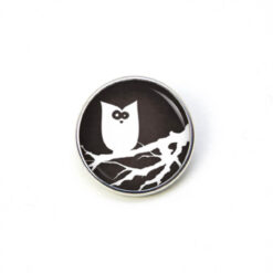 Druckknopf Chunk – Motiv Halloween weiße Eule auf Schwarz – 10 & 16 mm