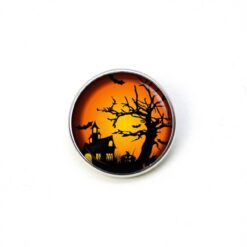 Druckknopf Chunk – Motiv Halloween Geisterhaus vor Vollmond – 10 & 16 mm