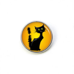 Druckknopf Chunk – Motiv Schwarze Halloween Katze – 10 & 16 mm