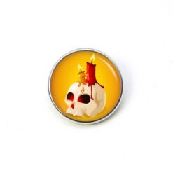Druckknopf Chunk – Motiv Totenkopf mit roter Kerze – 10 & 16 mm