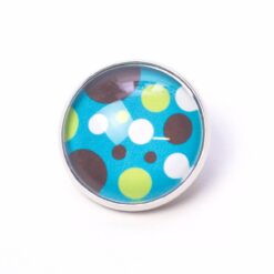Druckknopf Chunk – Motiv Retro Punkte türkis grün – 10 & 16 mm