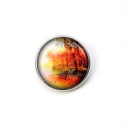 Druckknopf Chunk – Motiv Herbstsee orange rot – 10 & 16 mm