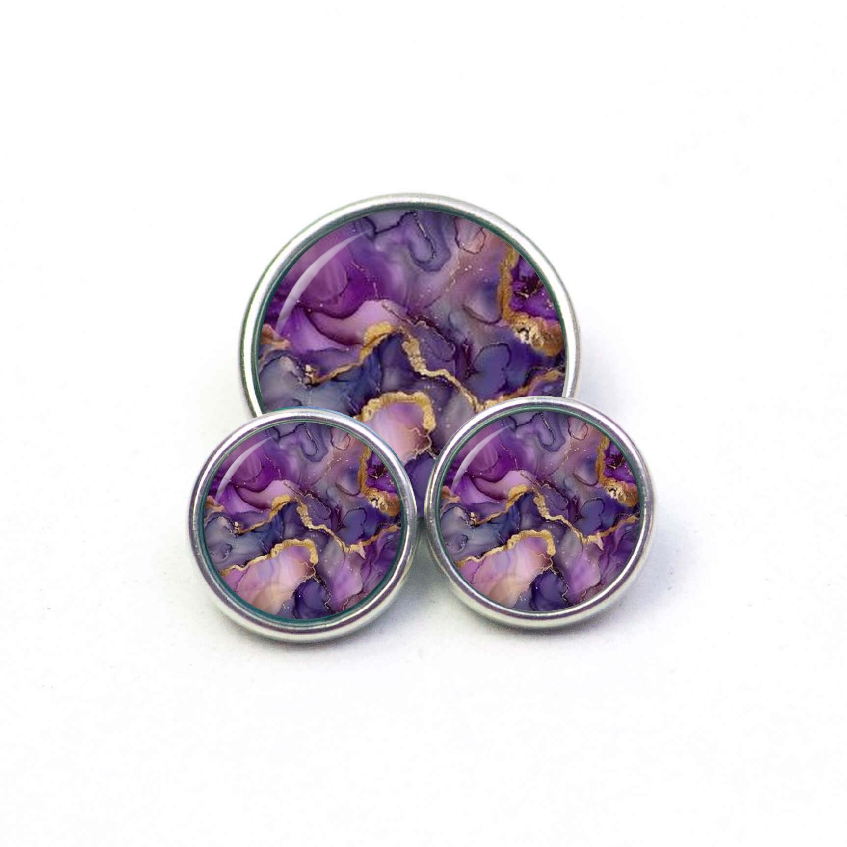 Druckknopf Chunk – Motiv Marmor lila violett gold – 10 & 16 mm Druckknopf Chunk – Motiv Marmor lila violett gold – 10 & 16 mm
