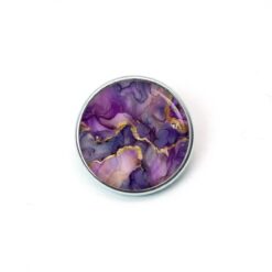 Druckknopf Chunk – Motiv Marmor lila violett gold – 10 & 16 mm
