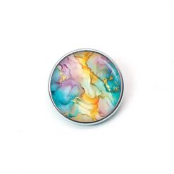 Druckknopf Chunk – Motiv Marmor türkis rosa gold – 10 & 16 mm