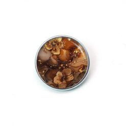 Druckknopf Chunk – Motiv Marmor dunkelbraun mit Blumen – 10 & 16 mm