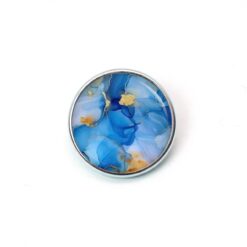 Druckknopf Chunk – Motiv Marmor blau gold – 10 & 16 mm