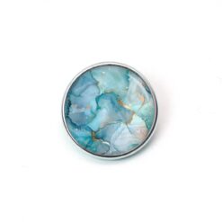 Druckknopf Chunk – Motiv Marmor aqua – 10 & 16 mm