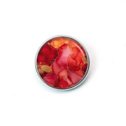 Druckknopf Chunk – Motiv Marmor rot orange – 10 & 16 mm