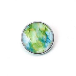 Druckknopf Chunk – Motiv Marmor hellgrün hellblau – 10 & 16 mm