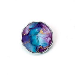 Druckknopf Chunk – Motiv Marmor violett blau gold – 10 & 16 mm