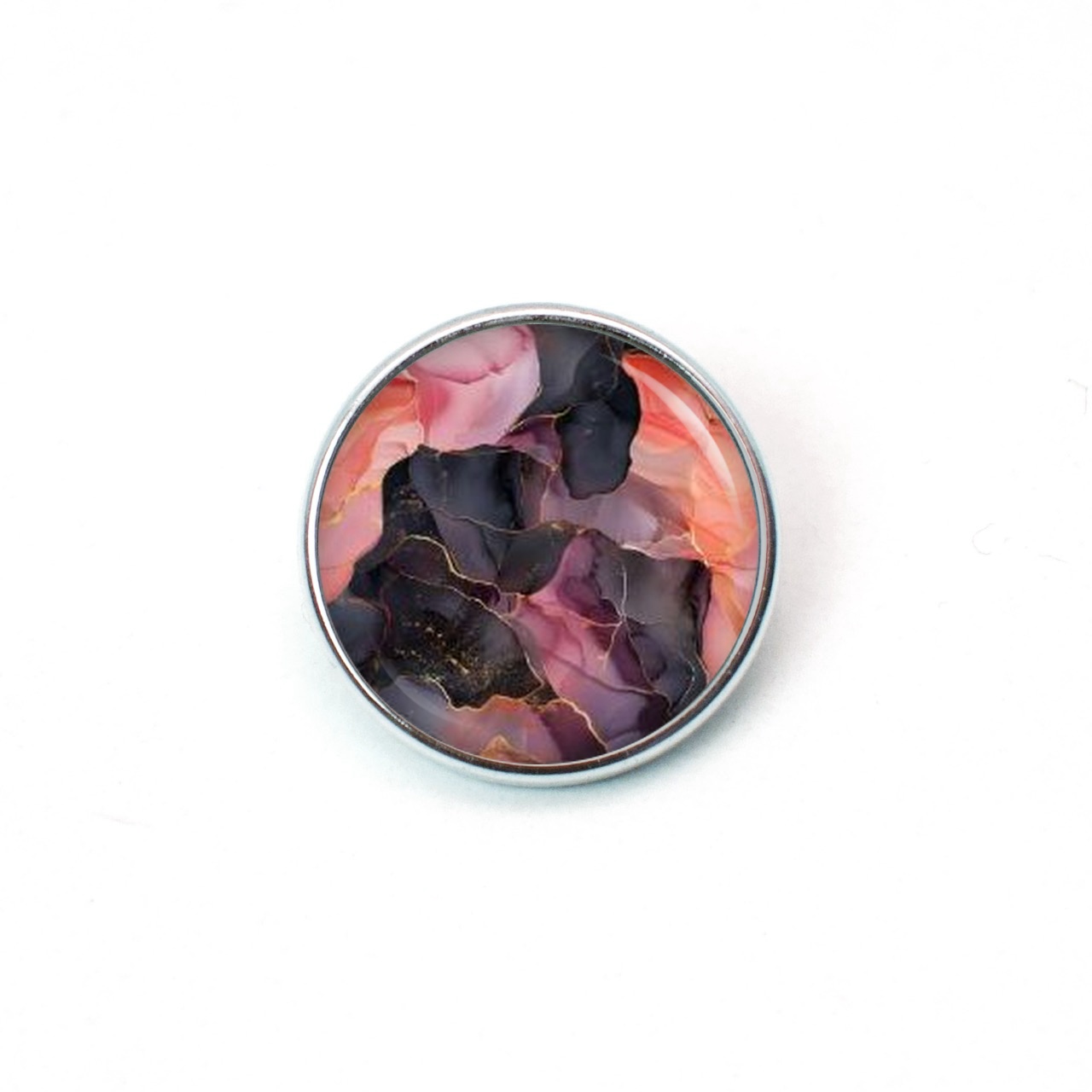 Druckknopf Chunk – Motiv Marmor schwarz koralle – 10 & 16 mm Druckknopf Chunk – Motiv Marmor schwarz koralle – 10 & 16 mm