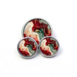 Druckknopf Chunk – Motiv Marmor rot grün creme – 10 & 16 mm Druckknopf Chunk – Motiv Marmor rot grün creme – 10 & 16 mm