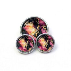 Druckknopf Chunk – Motiv Marmor schwarz pink gold – 10 & 16 mm Druckknopf Chunk – Motiv Marmor schwarz pink gold – 10 & 16 mm