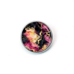 Druckknopf Chunk – Motiv Marmor schwarz pink gold – 10 & 16 mm