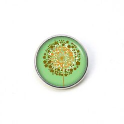 Druckknopf Chunk – Motiv Goldene Pusteblume grün – 10 & 16 mm
