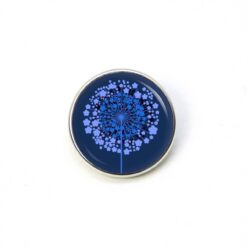 Druckknopf Chunk – Motiv Große Pusteblume dunkelblau – 10 & 16 mm