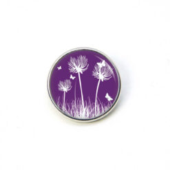 Druckknopf Chunk – Motiv Pusteblumen violett mit Schmetterlingen – 10 & 16 mm