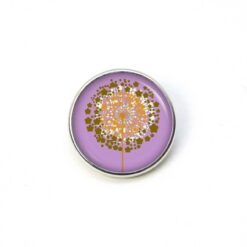 Druckknopf Chunk – Motiv Goldene Pusteblume lila – 10 & 16 mm