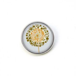 Druckknopf Chunk – Motiv Goldene Pusteblume grau – 10 & 16 mm