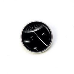 Druckknopf Chunk – Motiv Zarte Pusteblume schwarz – 10 & 16 mm