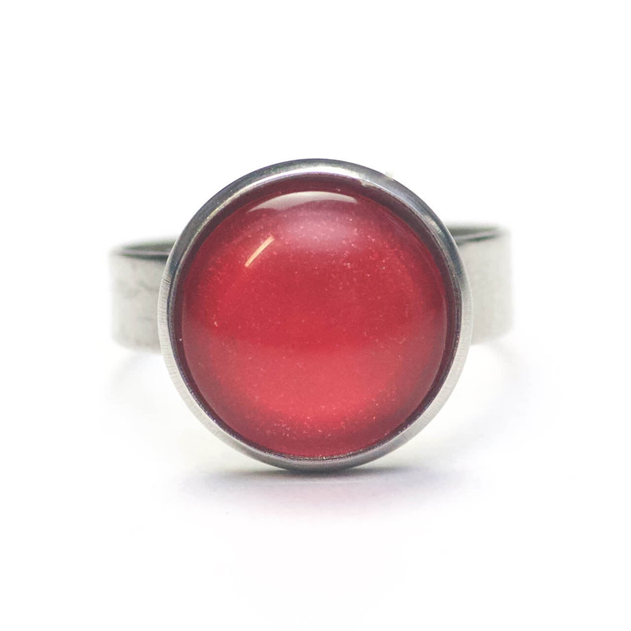 Handbemalter Ring Dunkelrot Glitzer – verstellbarer Edelstahl Ring Handbemalter Ring Dunkelrot Glitzer – verstellbarer Edelstahl Ring