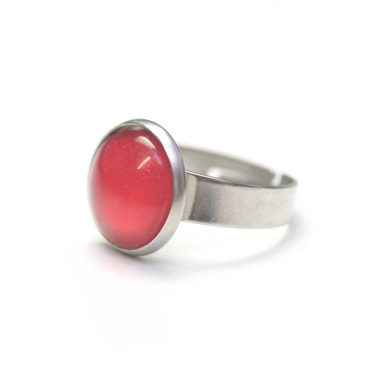 Handbemalter Ring Dunkelrot Glitzer – verstellbarer Edelstahl Ring Handbemalter Ring Dunkelrot Glitzer – verstellbarer Edelstahl Ring